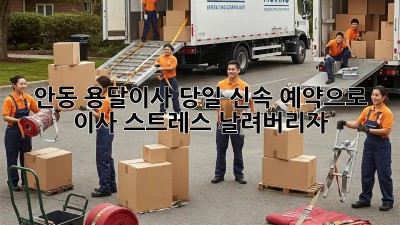안동 용달이사, 당일 신속 예약으로 이사 스트레스 날려버리자!