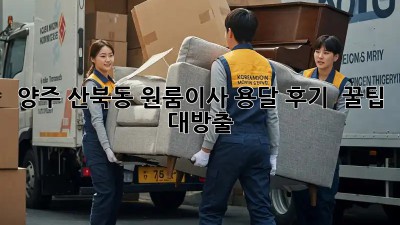 양주 산북동 원룸이사 용달 후기 🚚💨 꿀팁 대방출!