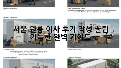 서울 원룸 이사 후기 작성: 꿀팁 가득한 완벽 가이드